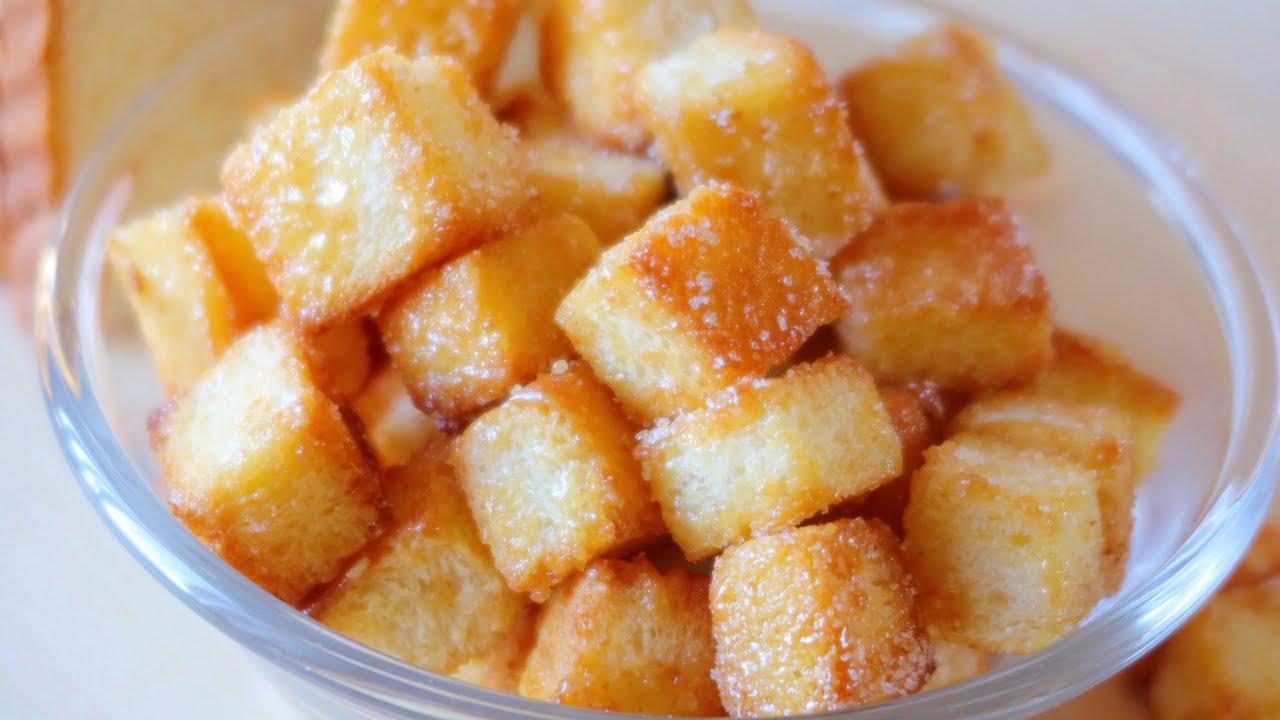 Salted Caramel Toast 焦糖吐司丁，面包吃不完的看过来