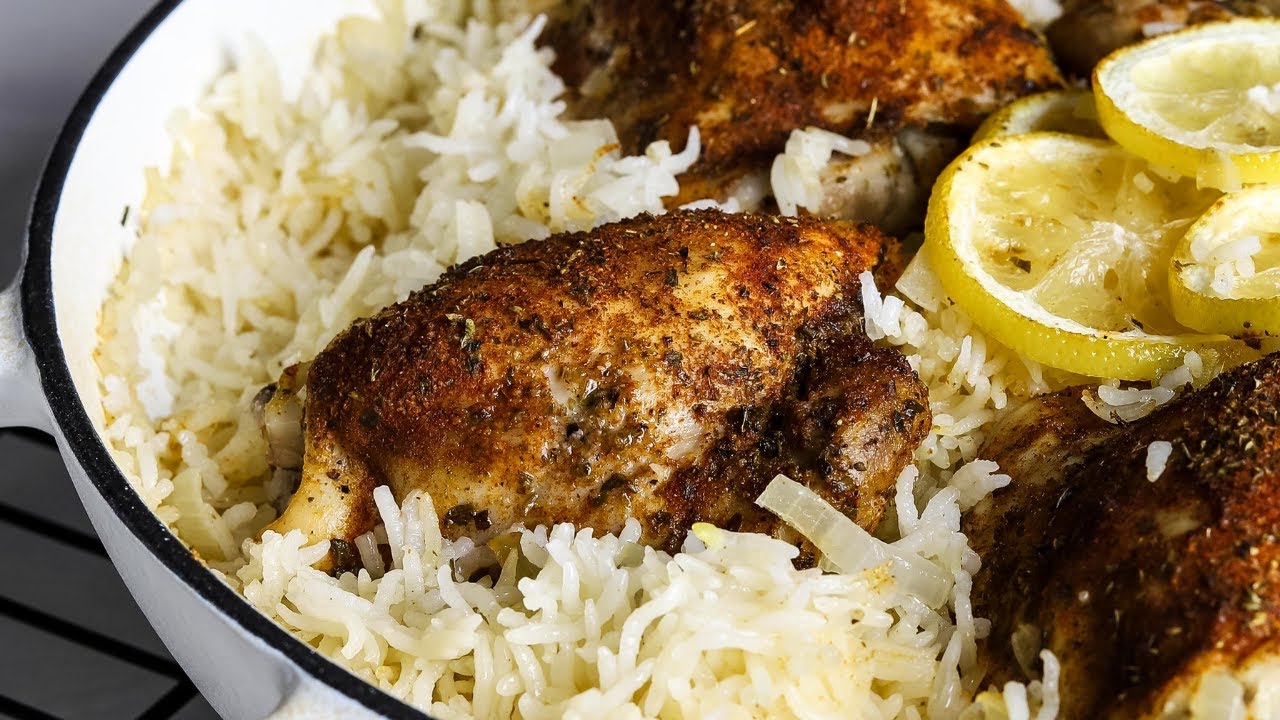 Baked chicken and rice in the steam oven