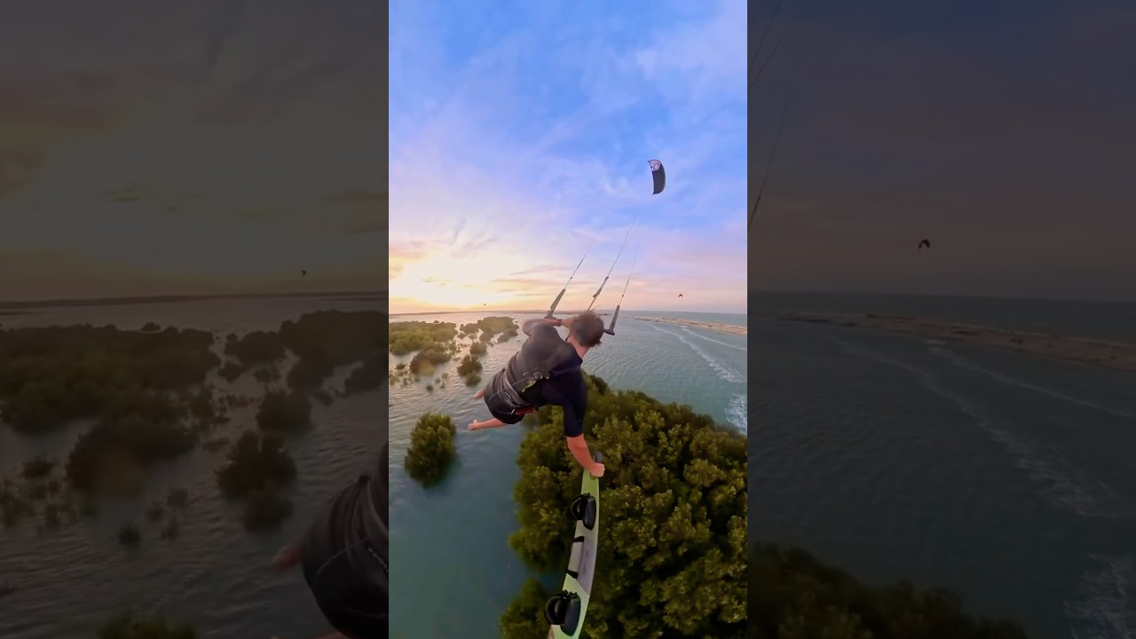 Insane Kitesurfer Jumps Over A Small Island 😱🤯