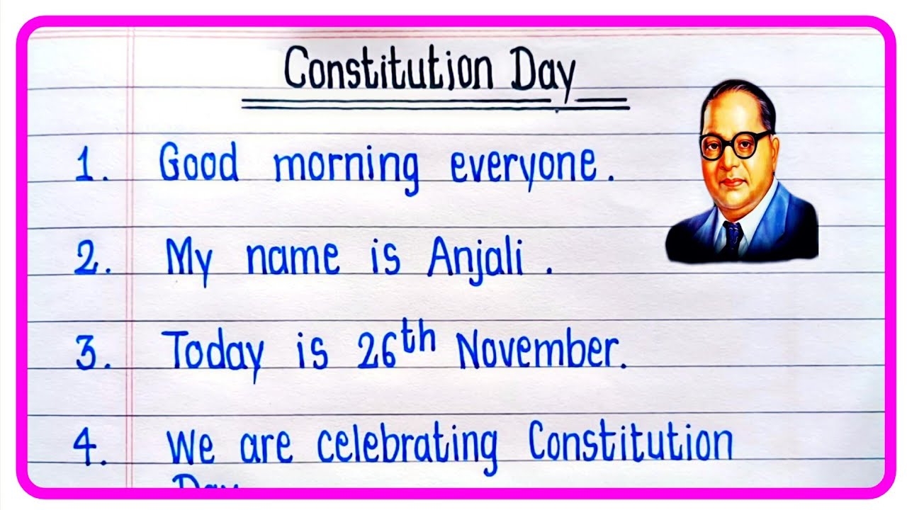 1Lines Speech On Constitution Day | Constitution Day Speech In English | Speech On Constitution