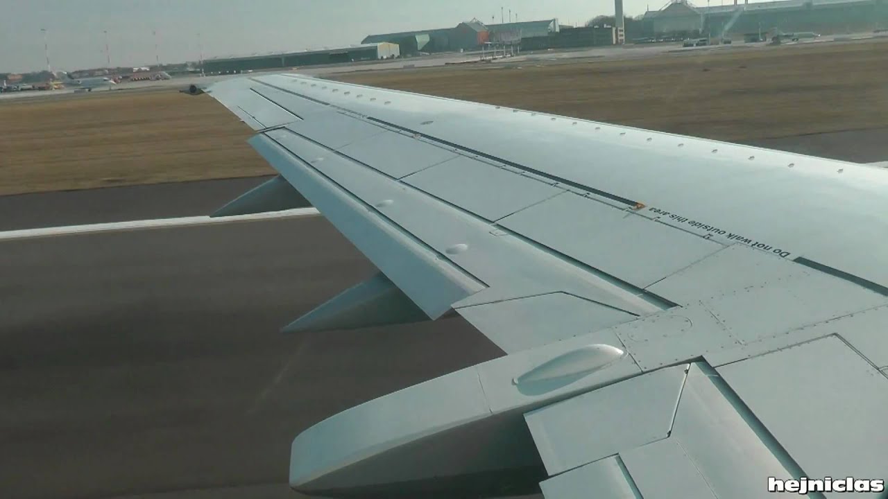 Lufthansa Boeing 737-300 Takeoff From Hamburg Fuhlsbuttel (Wingview) [HD]