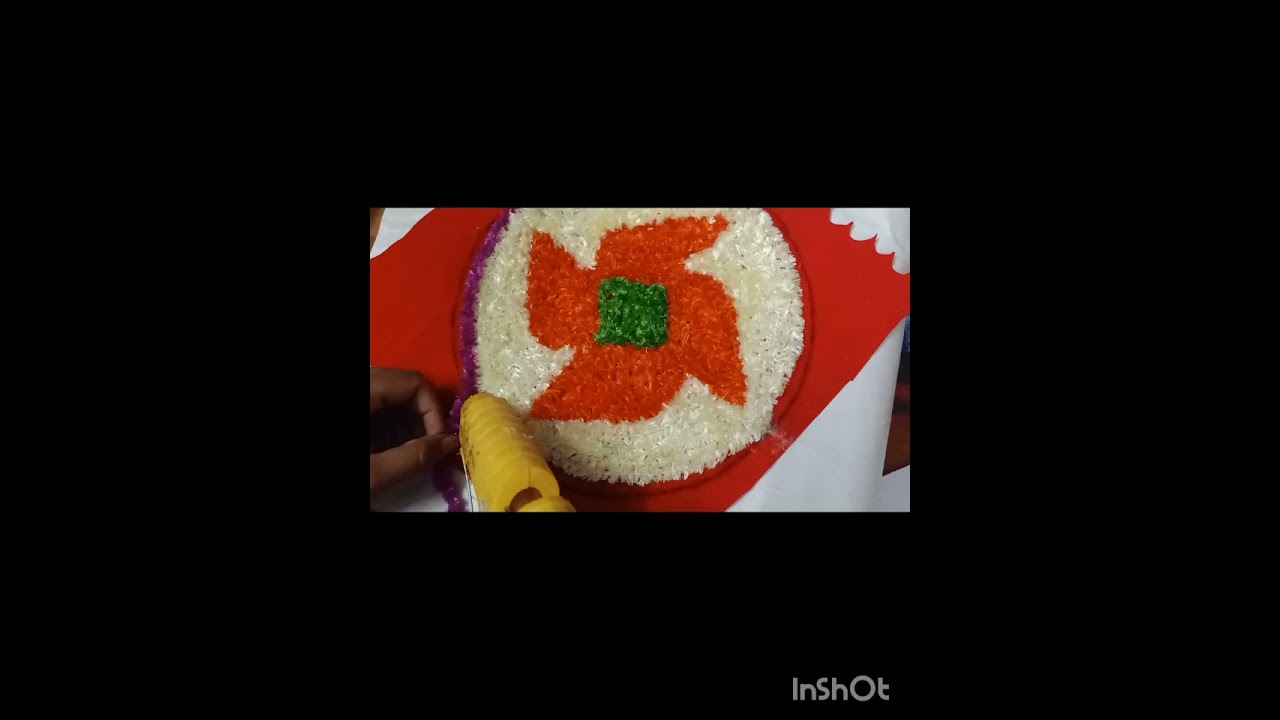 #how to make swastik Rangoli mat #washable rangoli mat design #treandingvideo 