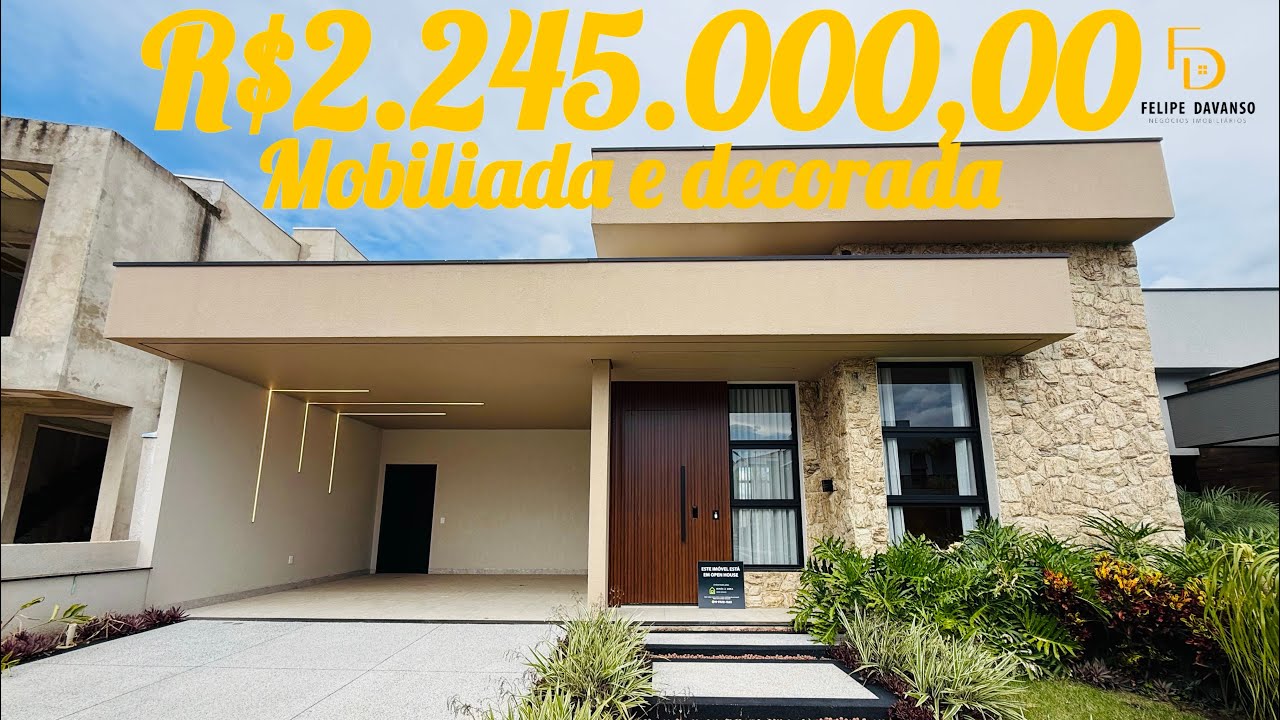 CASA TÉRREA À VENDA COM MOBÍLIA E DECORAÇÃO NA CIDADE DE INDAIATUBA. 3 SUÍTES + ESCRITÓRIO COM AR. 