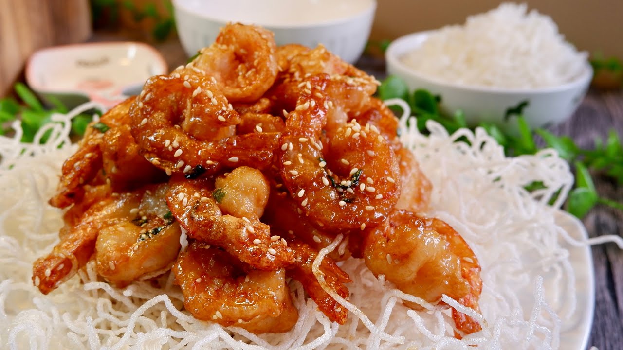 8 Ingredient Honey Shrimp in Sticky Asian Sauce 香脆蜜汁虾 Chinese Crunchy Sweet Soy Prawn Recipe