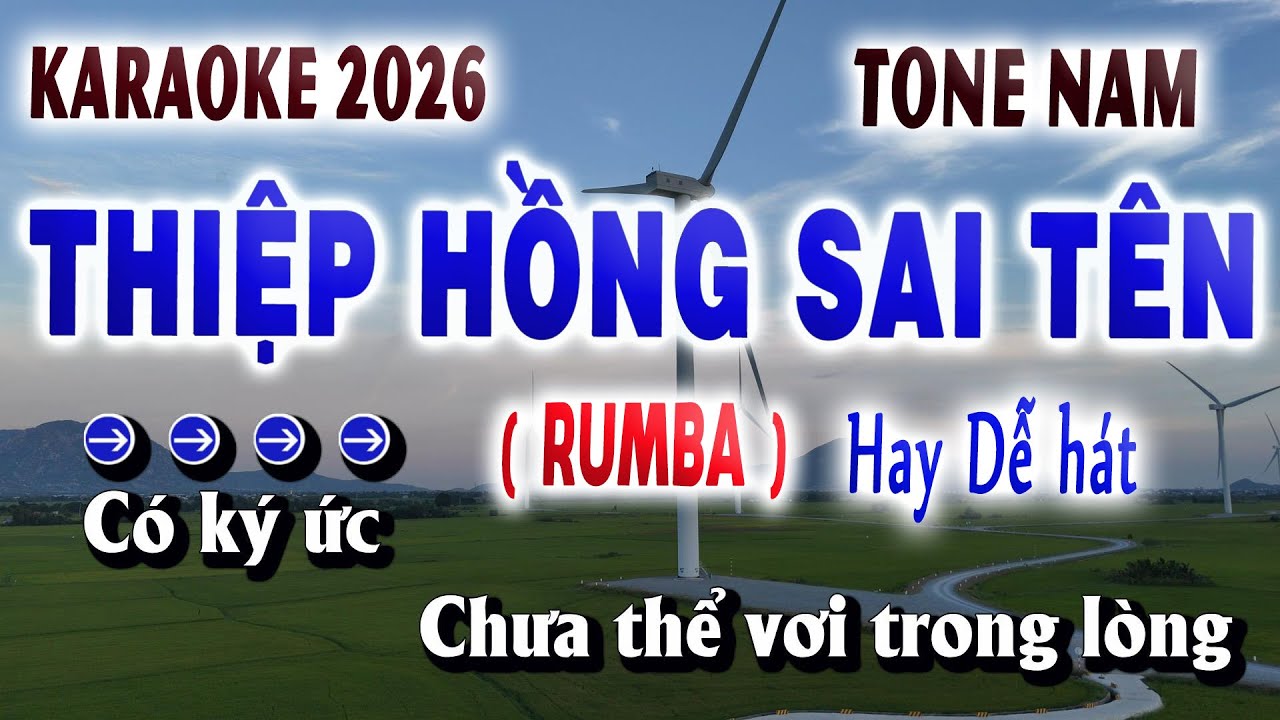 THIỆP HỒNG SAI TÊN KARAOKE TONE NAM BEAT CHUẨN (RUMBA) QUÂN ORGAN