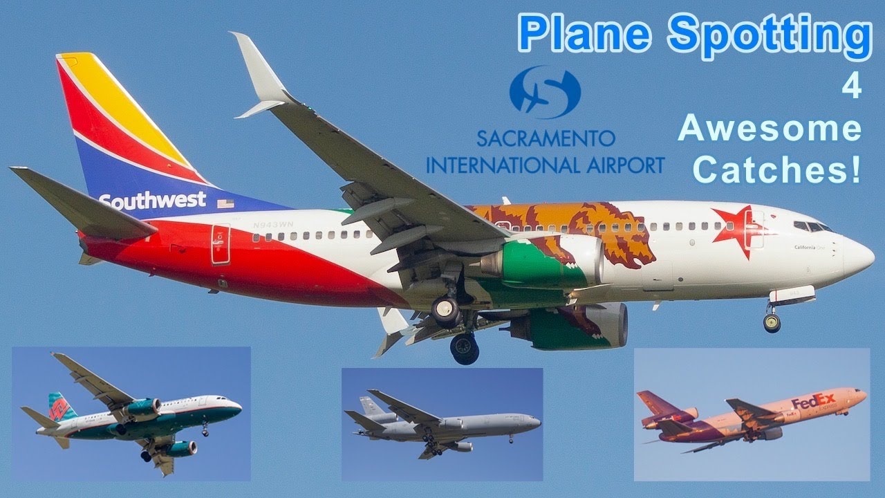 PLANE SPOTTING| Sacramento SMF| 4 Awesome Catches!!!| SWA, USAF, AAL, FDX| HD