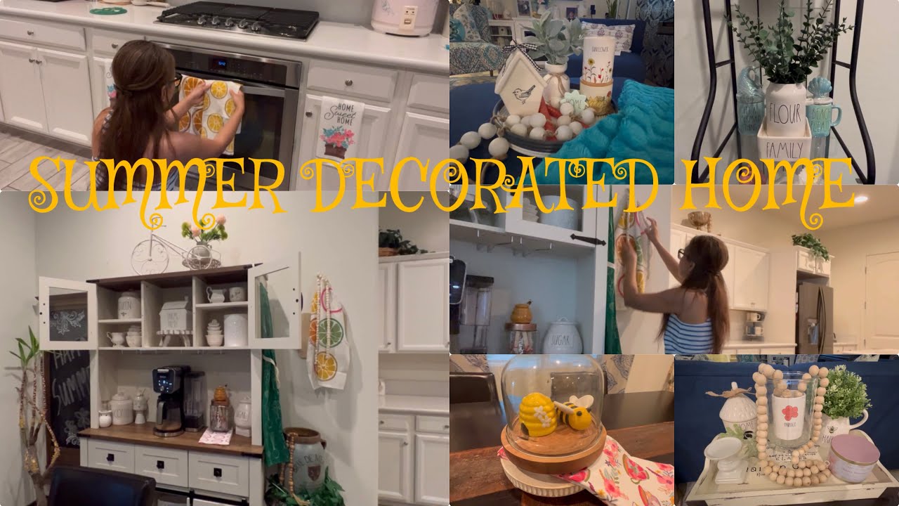 DECORATE WITH ME FOR SUMMER 2024 | LIVING ROOM | KITCHEN HUTCH | DINING TABLE | KITCHEN