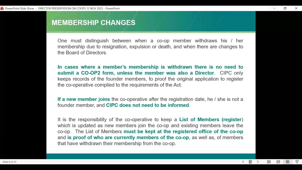Co operatives Director Amendments