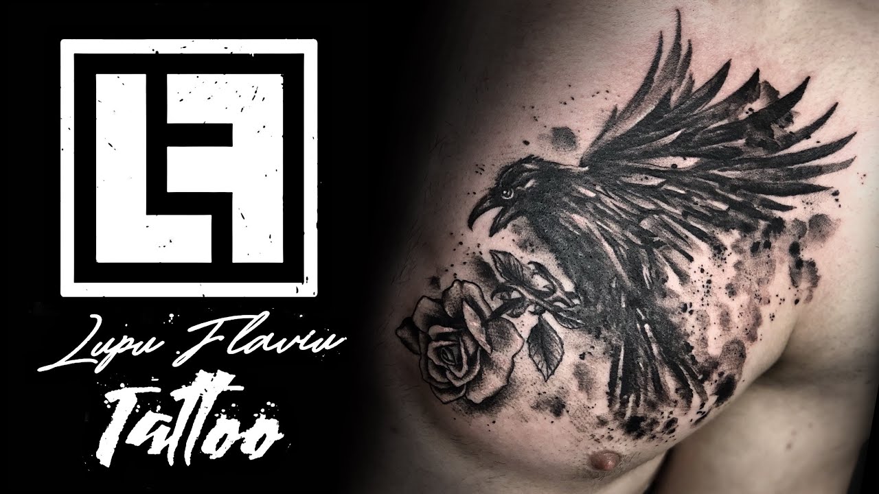 TIMELAPSE #18 TATTOO Splatter Raven Rose