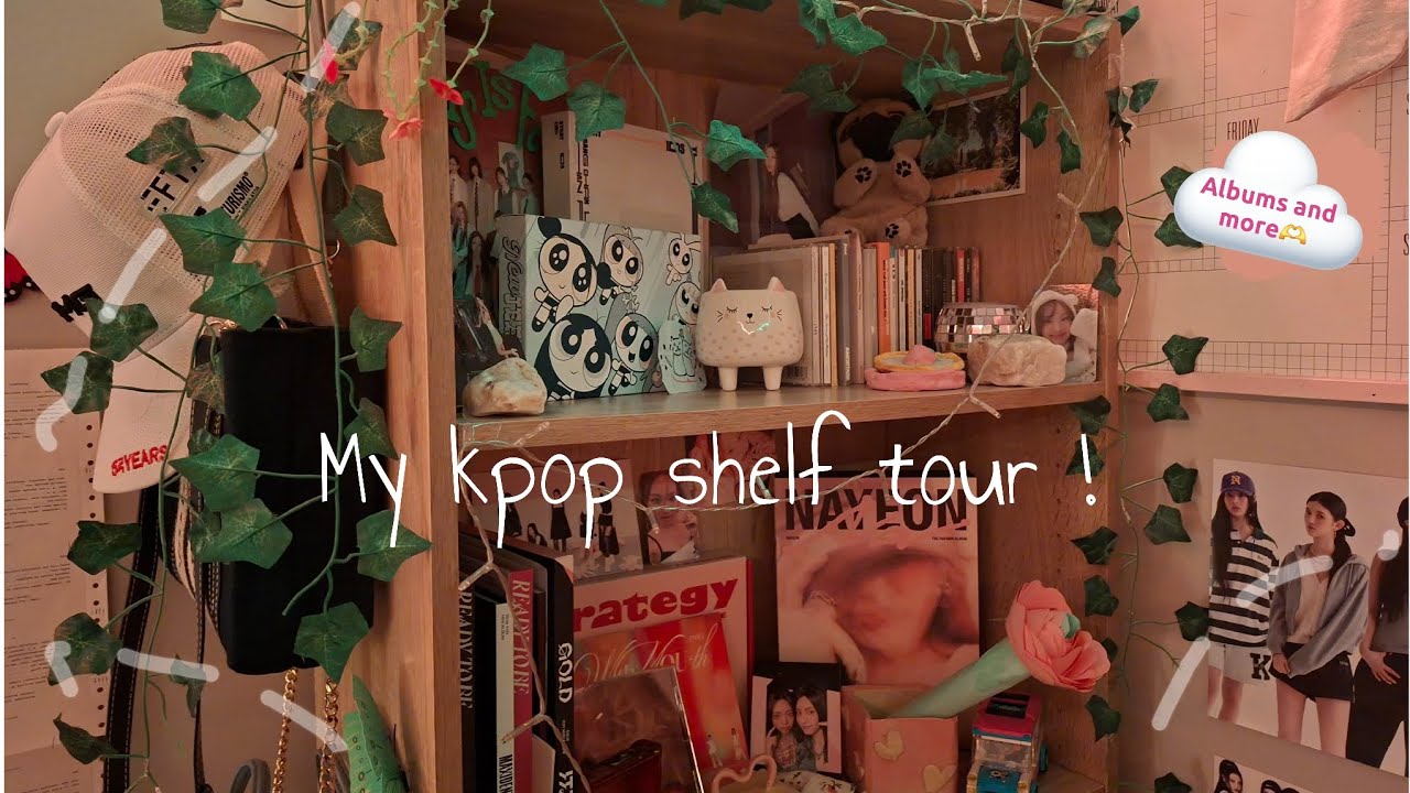 MY KPOP SHELF TOUR 🌸 !! skz , twice , itzy and more ! ⭐️ 