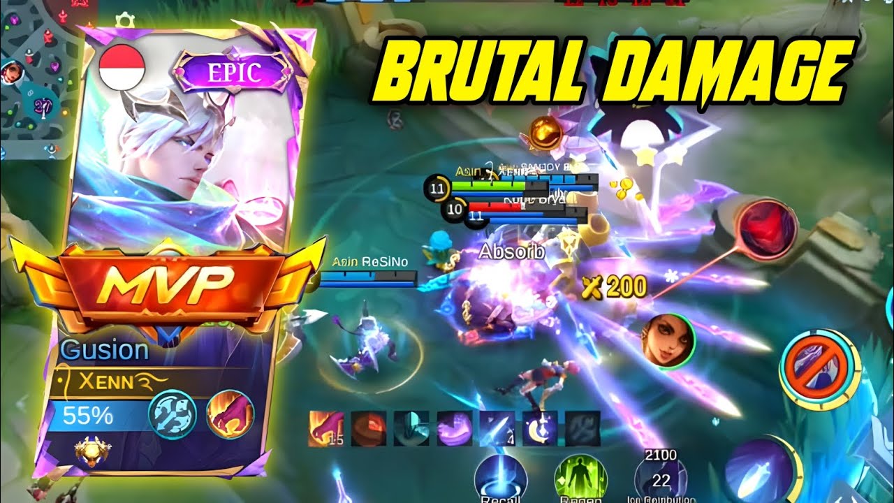 TOP GLOBAL GUSION BRUTAL DAMAGE GAMEPLAY | MUST SEE | MLBB