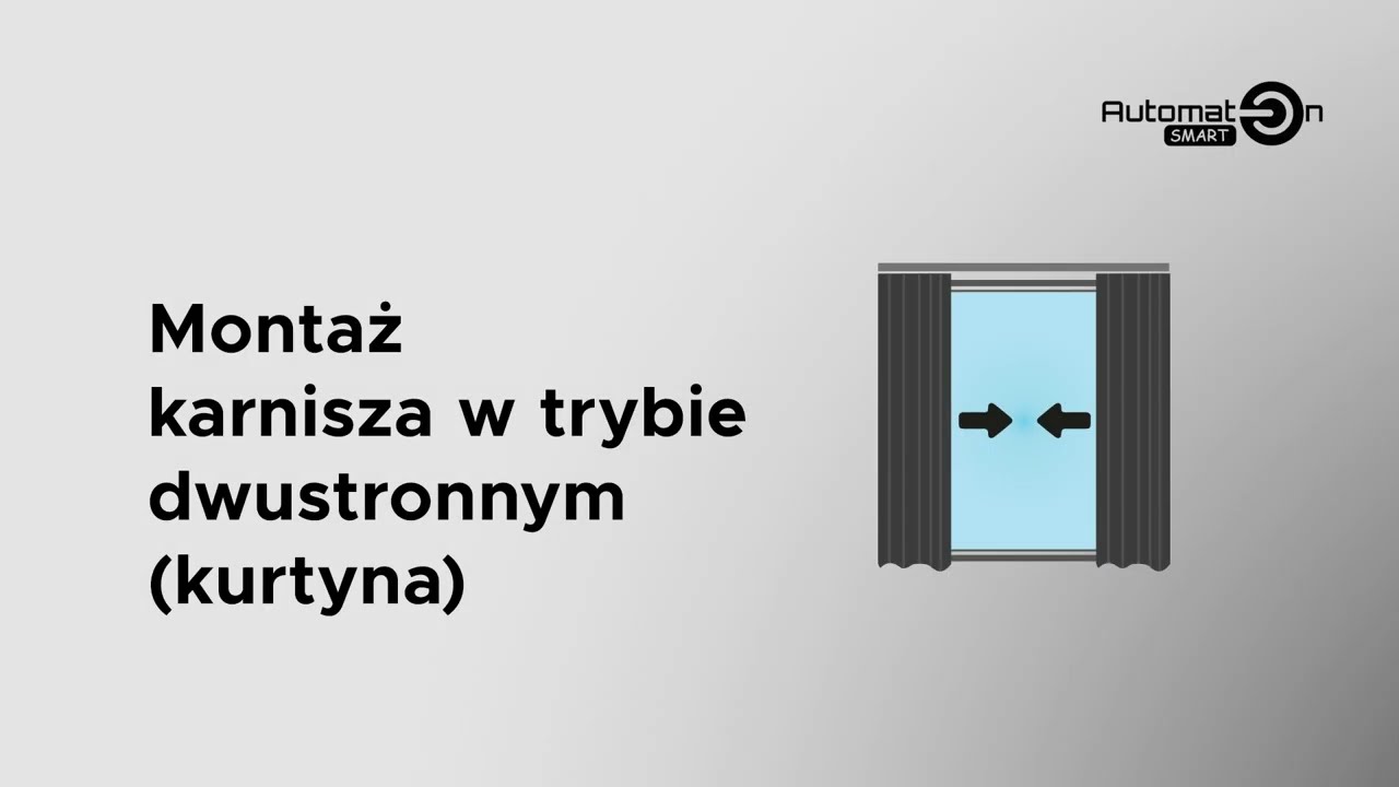 Automat-On - Montaż karnisza w trybie dwustronnym, kurtyna