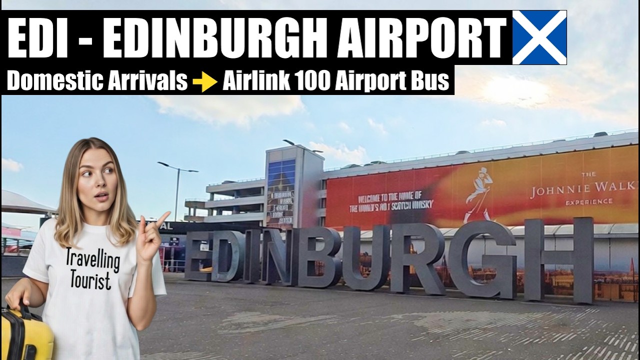 Edinburgh Airport Domestic Arrivals - Walk Through To Airlink 100 Airport Bus To City Centre 🏴󠁧󠁢󠁳󠁣󠁴󠁿