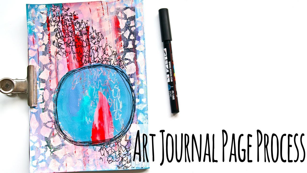 Easy Layered Acrylic Paint Abstract Art Journal Page