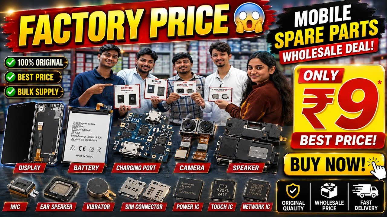 Factory Price😱Original Mobile Parts🔥| Wholesale Mobile Parts Market in kolkata | Mobile Accessories