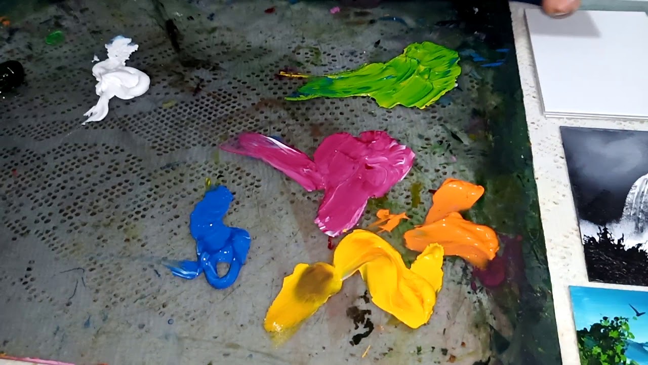 Pintando cataratas con los dedos