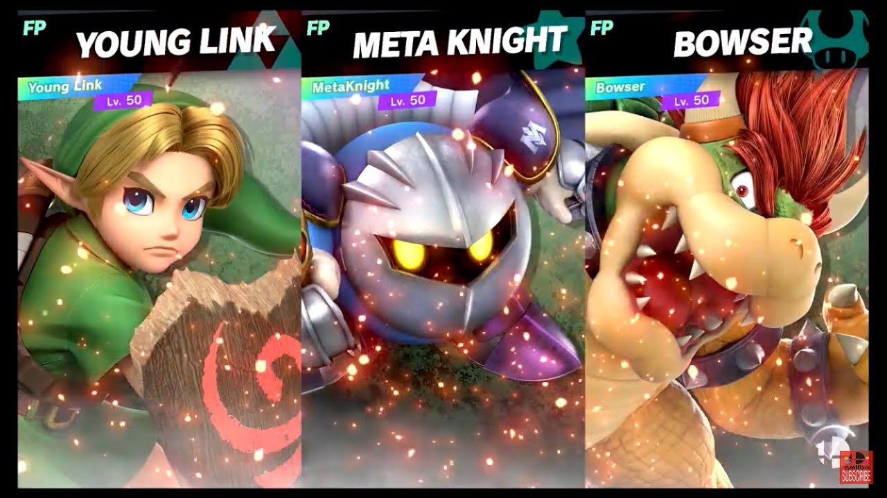 Super Smash Bros Ultimate Amiibo Fights – 11pm Finals Young Link vs Meta Knight vs Bowser