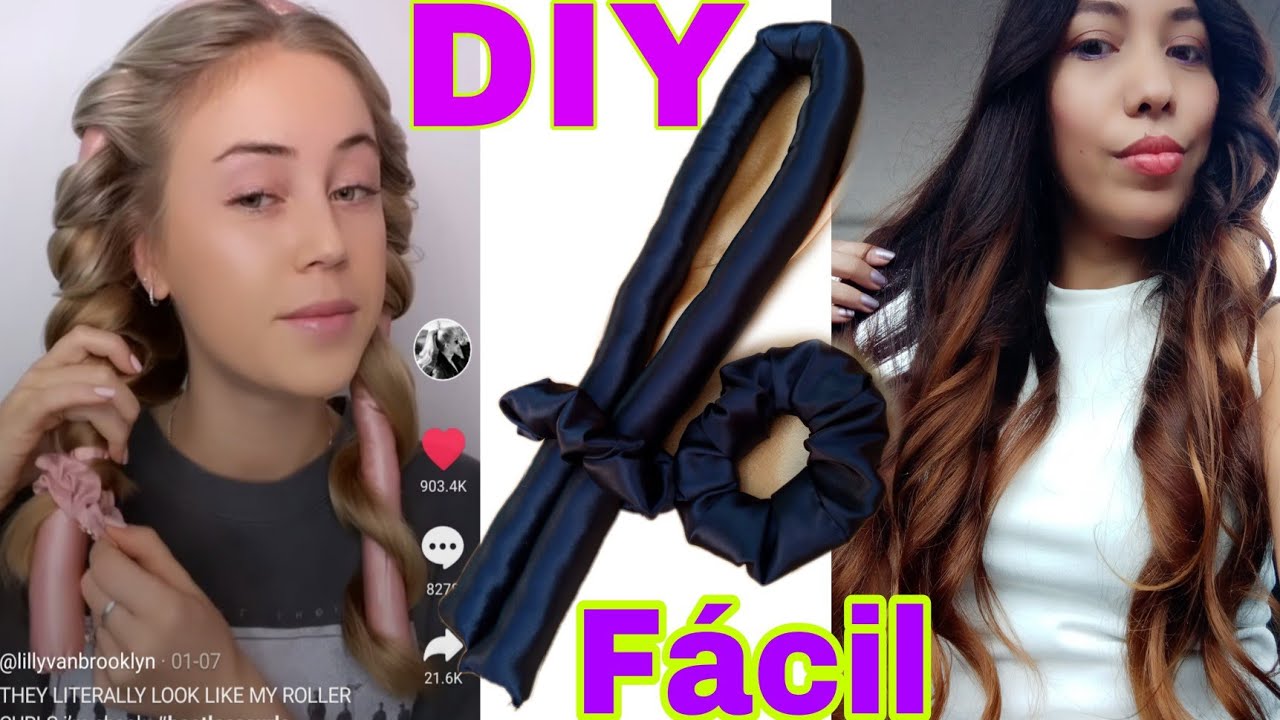 como hacer un rizador de seda, rizador para no quemarte el pelo , Diy para ondas cabello, #heatless