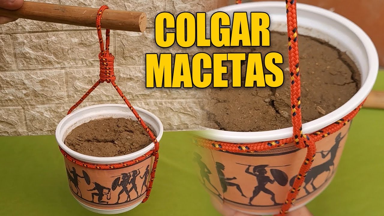✅ Como hacer un nudo para COLGAR MACETAS, Nudo eslinga