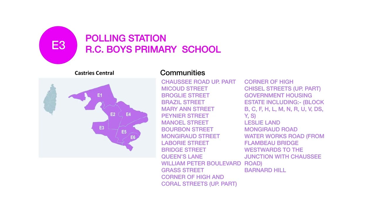 Saint Lucia Votes Electoral Districts -  D to G. Know where you are voting