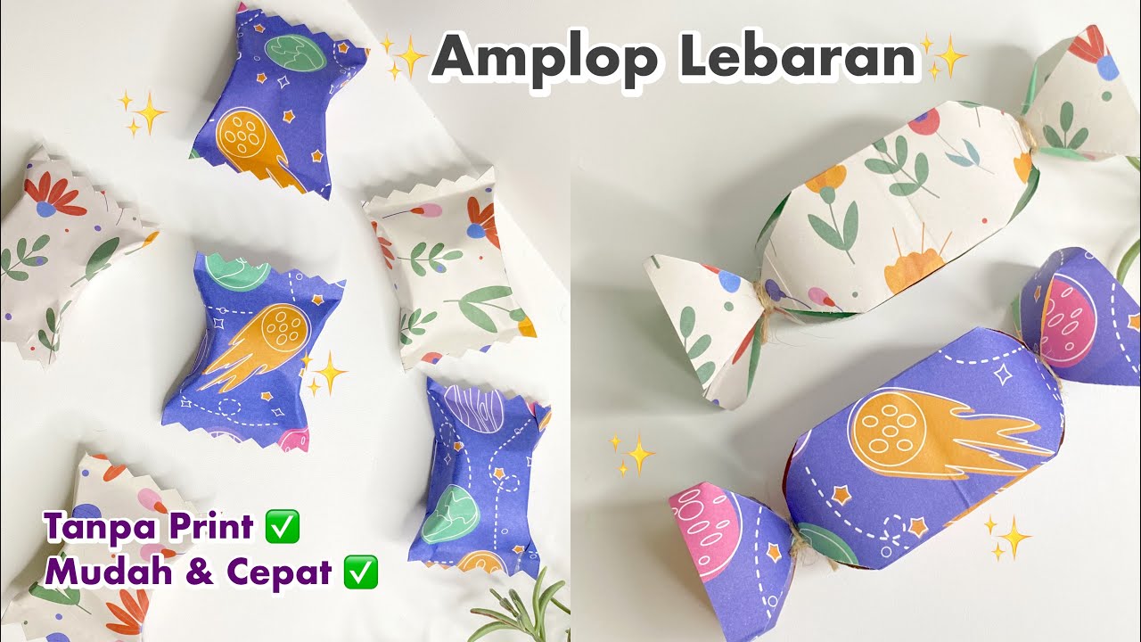 IDE AMPLOP LEBARAN BENTUK PERMEN DARI KERTAS ORIGAMI