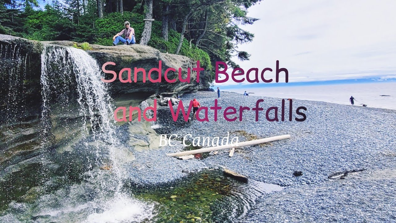 Sandcut beach & waterfalls BC Canada Summer 2022 #waterfall #beach