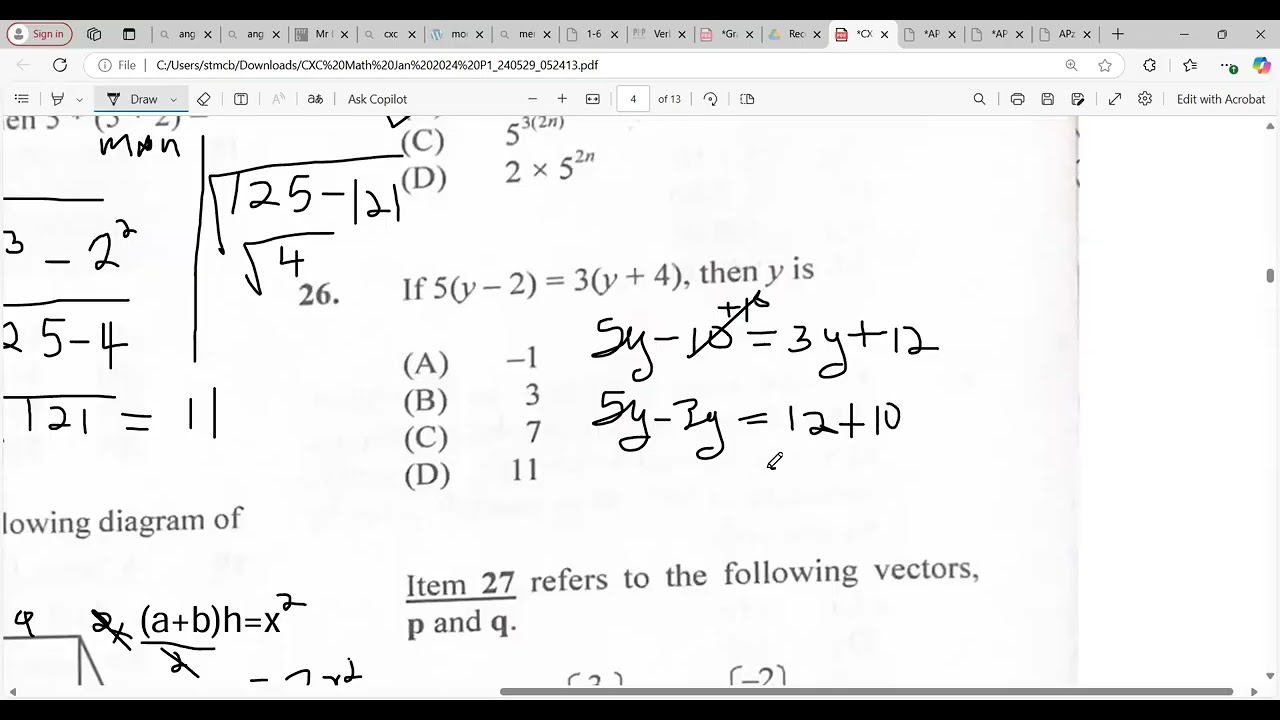 CXC MATHS 2025 PAPER 1