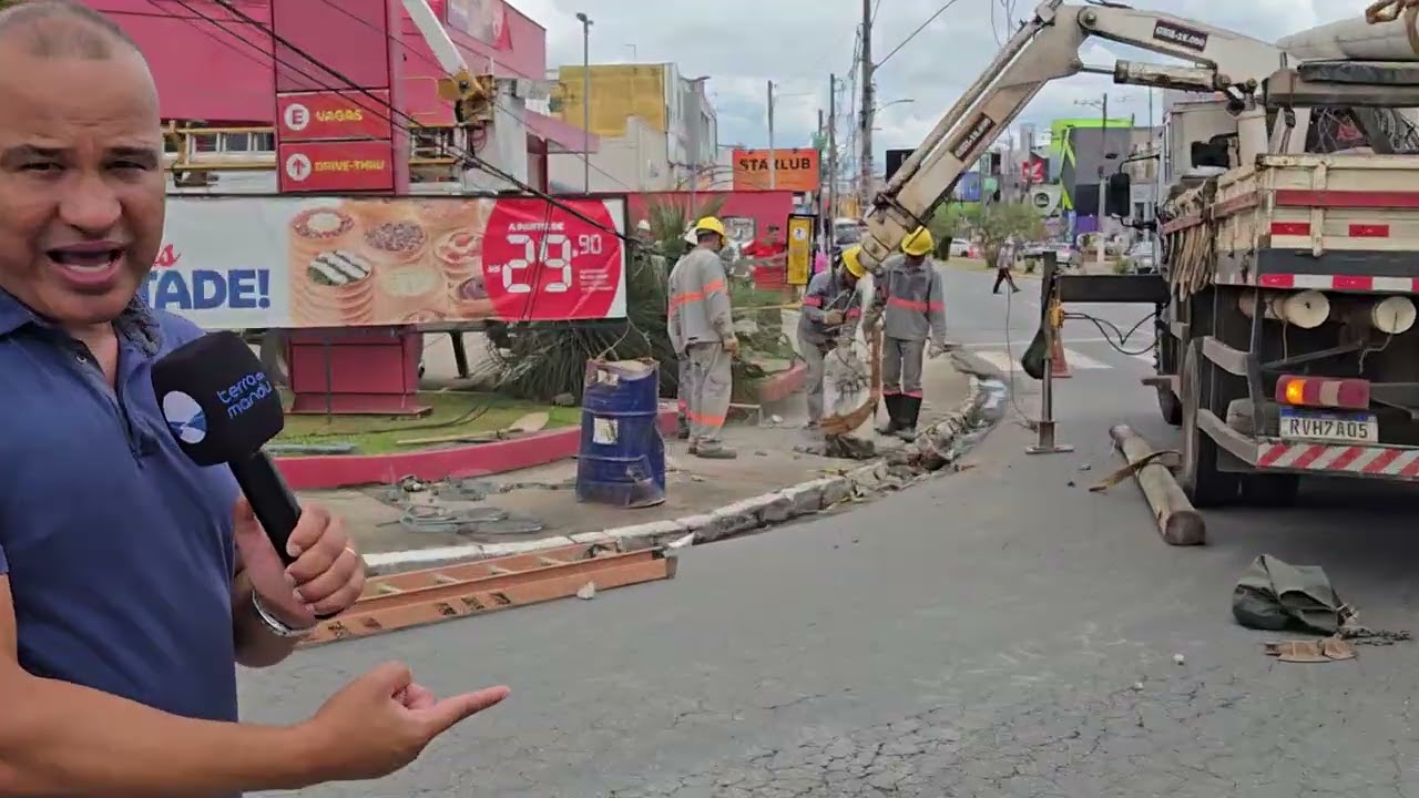 Cemig troca poste na Av Porfírio Ribeiro, em Pouso Alegre; 30 clientes ficam sem luz /Terra do Mandu