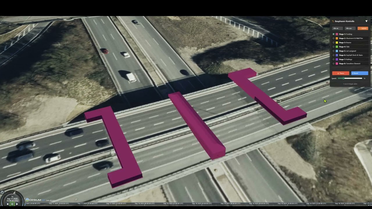 Construction Stages using CESIUM ION & JS