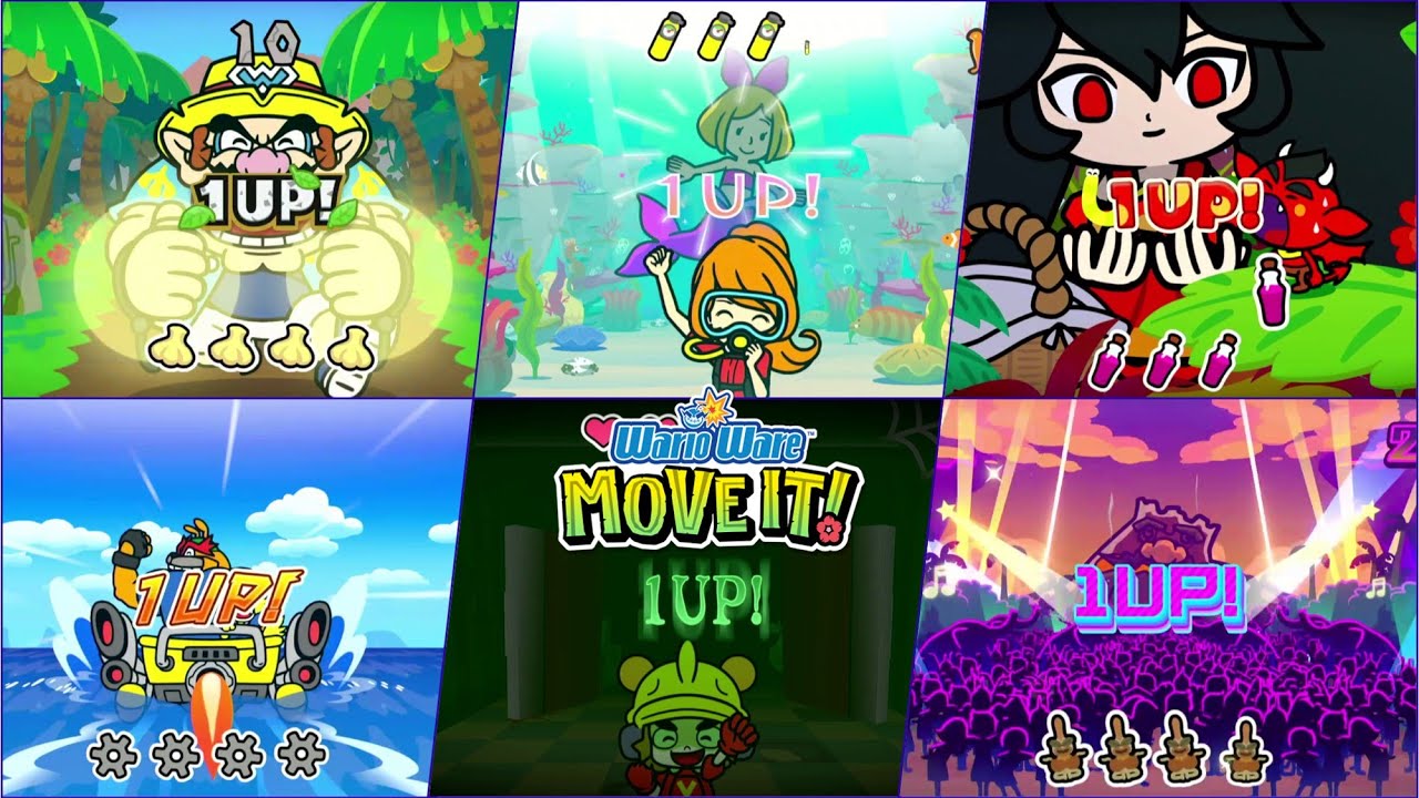 WarioWare: Move It! Все перерывы на один уровень, смену позы и повышение уровня