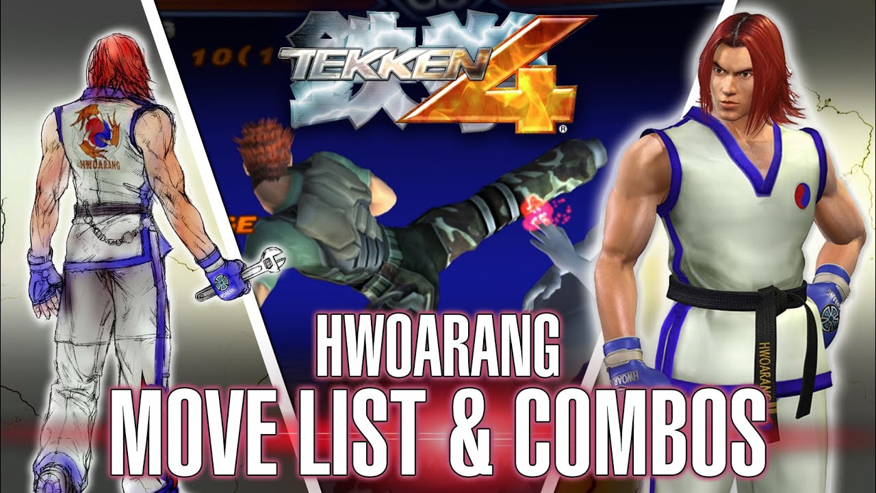 🇰🇷 TEKKEN 4 - HWOARANG move list, holds, combos & 10-Hit Combo (PlayStation 2)
