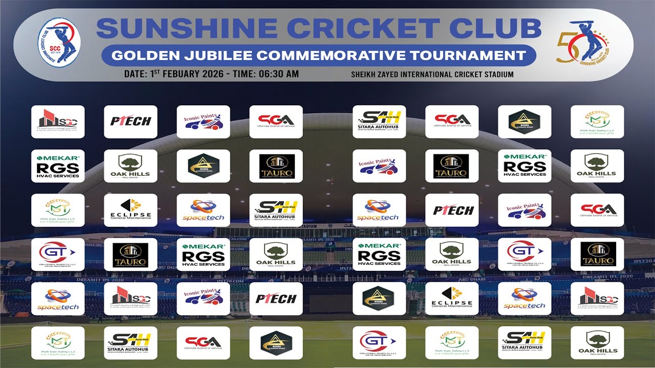 Sunshinee Cricket Club | Golden Jubilee Commemorative Tournament 2026