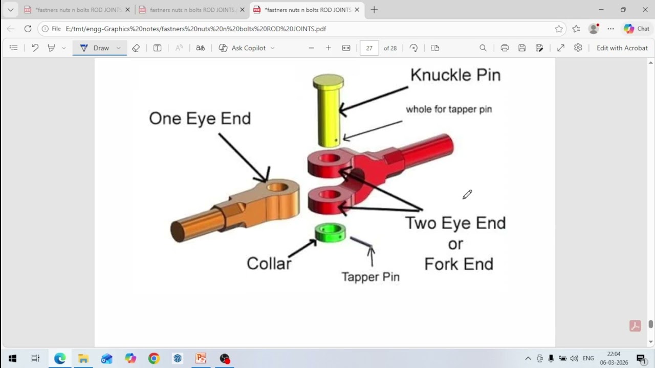 KNUCKLE JOINT #engineeringdrawing #cad