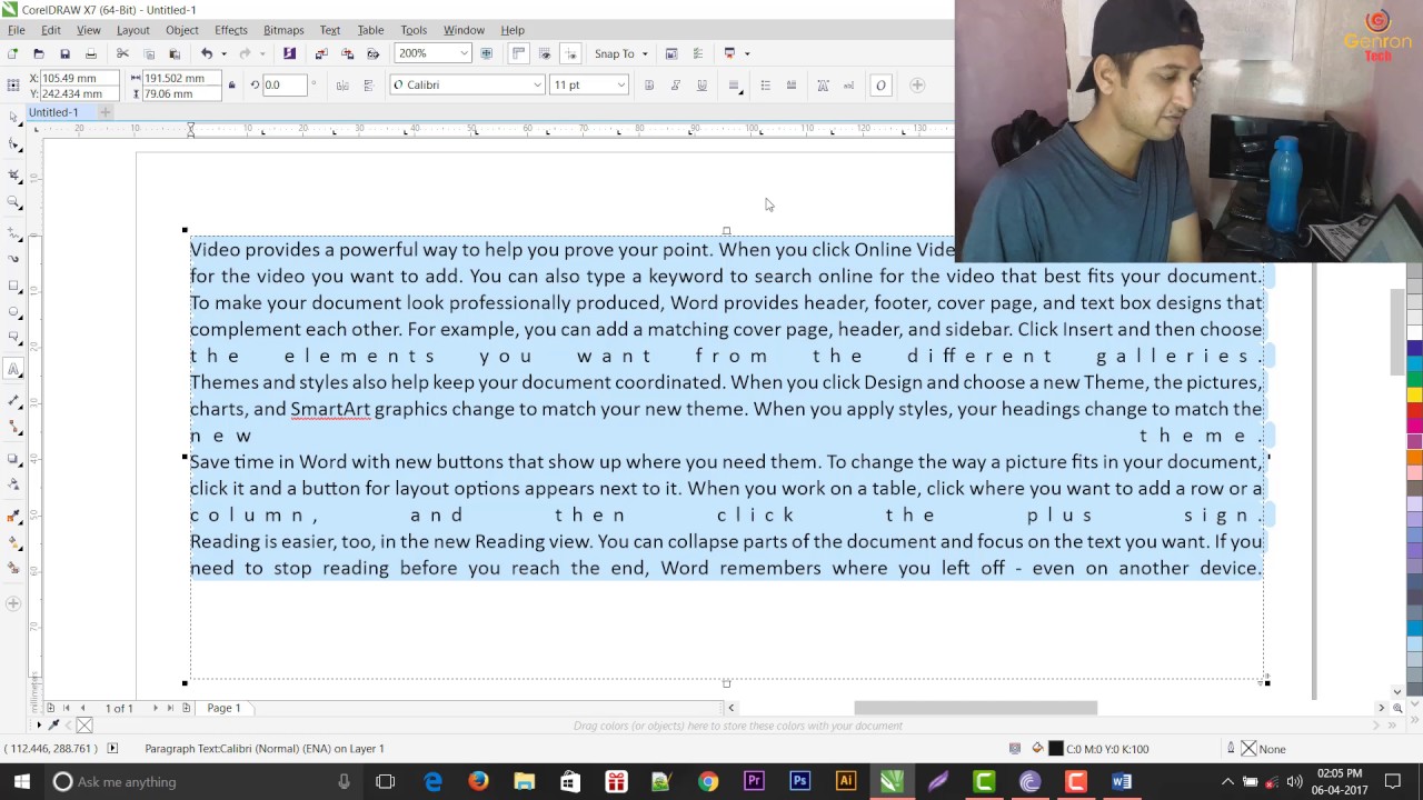 Text/Font Size, Style, Bullets, Align, Paragraphs | Pamphlet Designing | Corel Draw Tutorial
