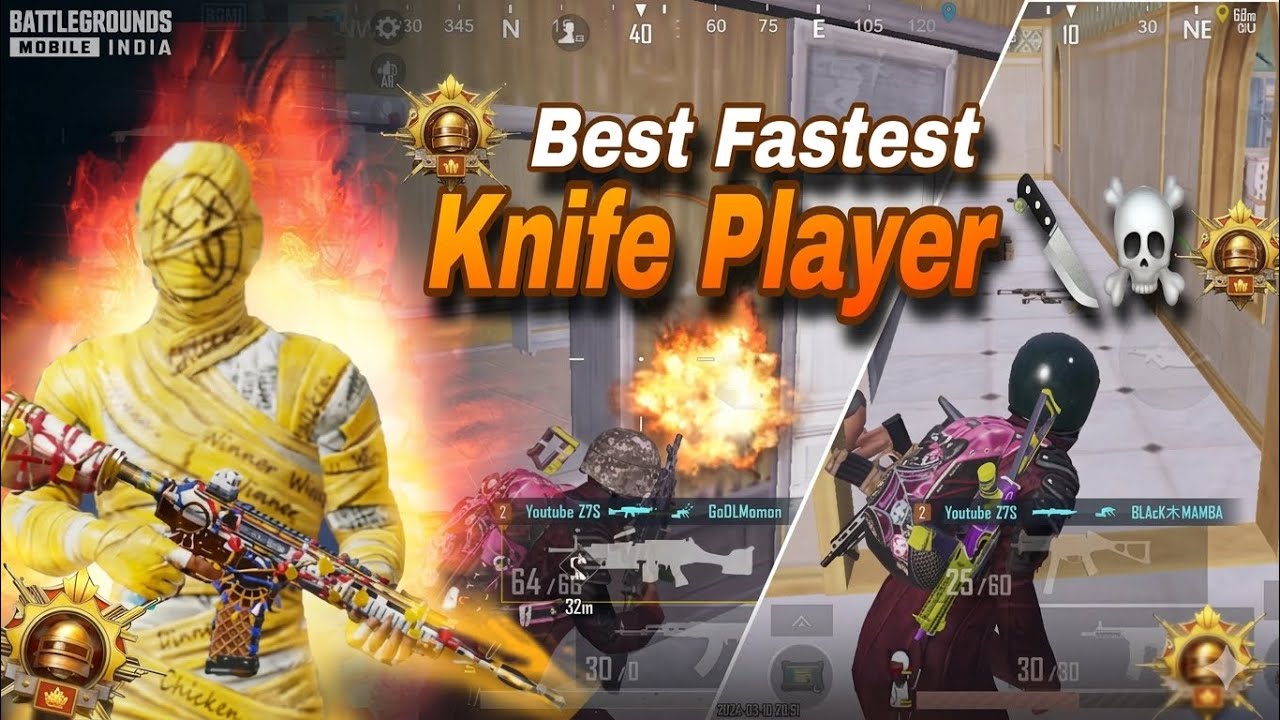 INSANE 1v4 Knife Only Clutch! 🔥 Fastest Knife Player in BGMI #z7syoutube #bgmi #gaming 