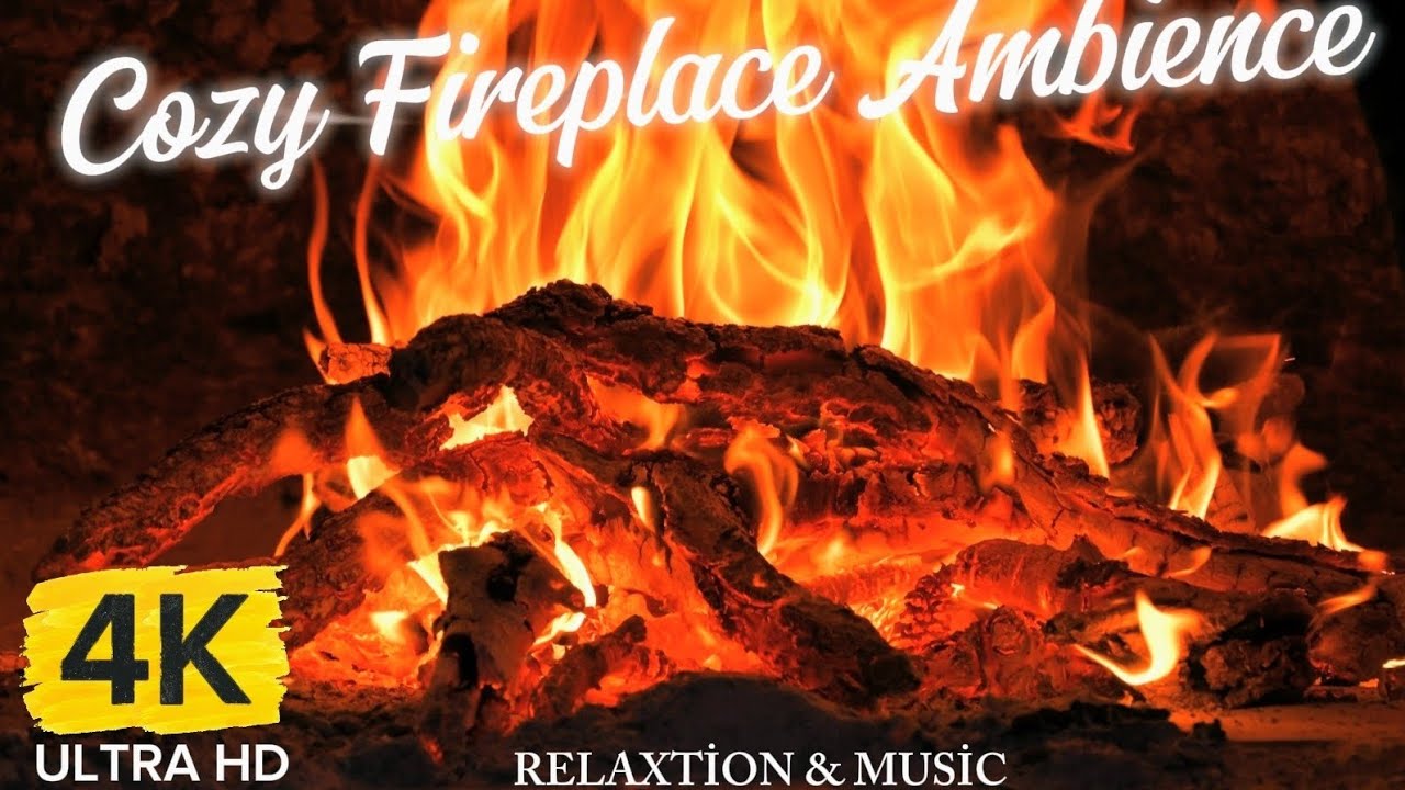 Cozy Fireplace Ambience 4K 🔥 Relaxing Crackling Fire Sounds for Sleep, Study & Focus