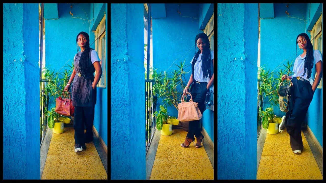 Styling my look with Black and White outfits.