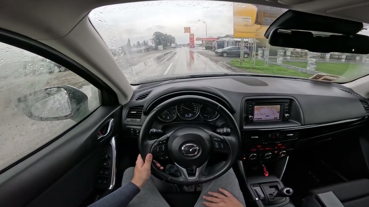 Driving Mazda CX - 5 Automatic 4x4 2012 Diesel Rainy Day POV Onboard Open Road Drive