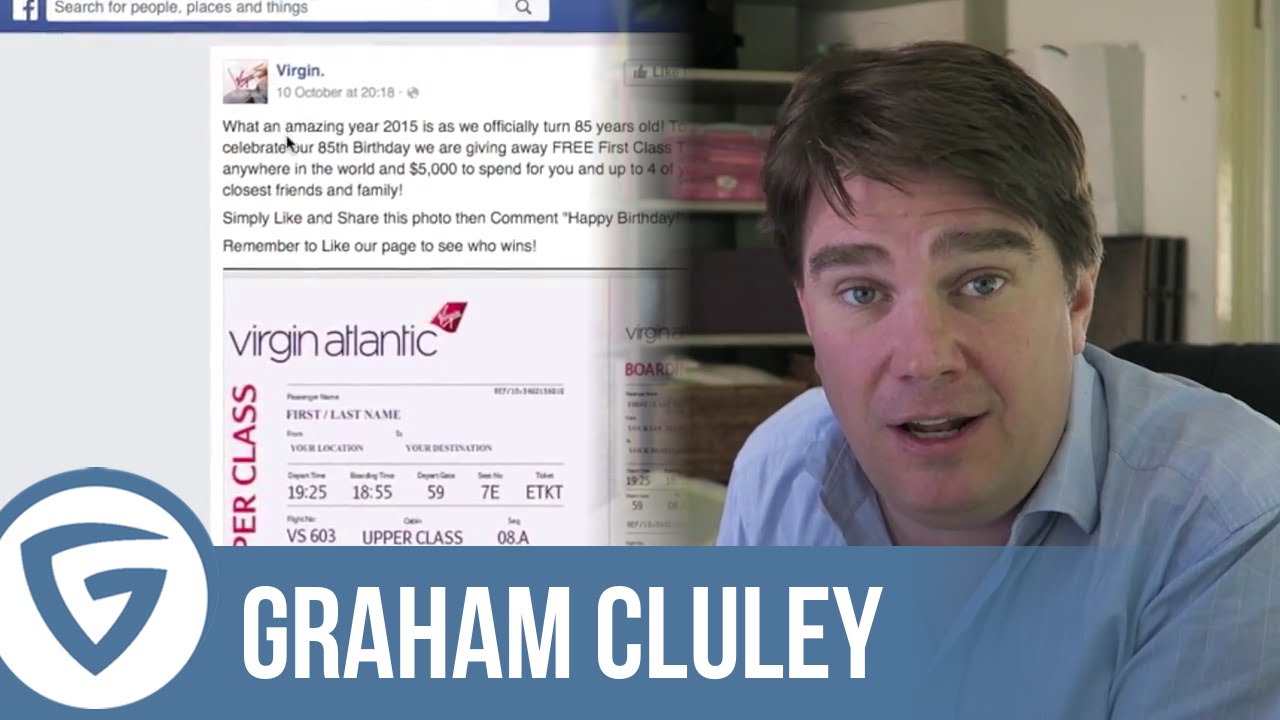 Free Virgin airline first class flight? It's a Facebook scam | Graham Cluley