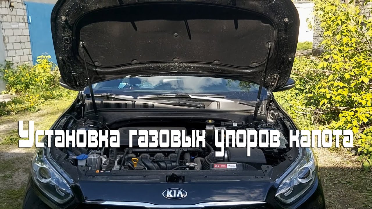 Установка газовых упоров капота