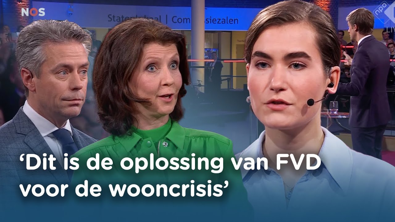 Lidewij de Vos in NOS Slotdebat tegen Ouwehand (PvdD) & Stoffer (SGP) over de woningcrisis in NL