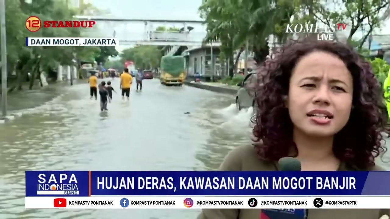 Banjir Jakarta Genangi Jalan Daan Mogot Sebabkan Transportasi Menumpuk Dibeberapa Titik