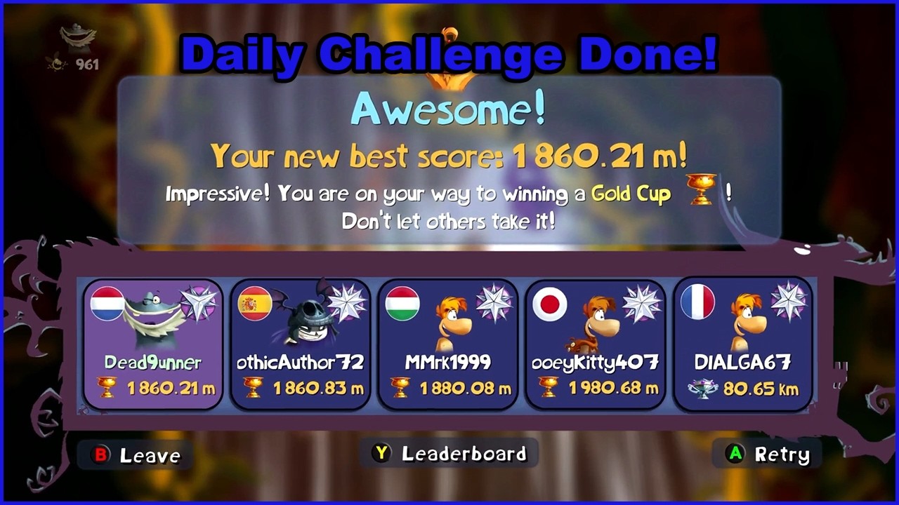 Rayman Legends Daily Challenge and Extreme Challenge #150 - Gold Streak!