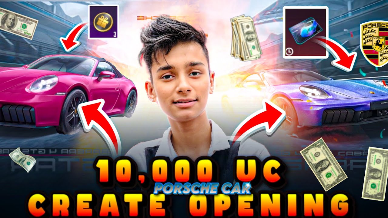OMG😍| PORSCHE SUPER CAR | 10,000 UC CREATE OPENING