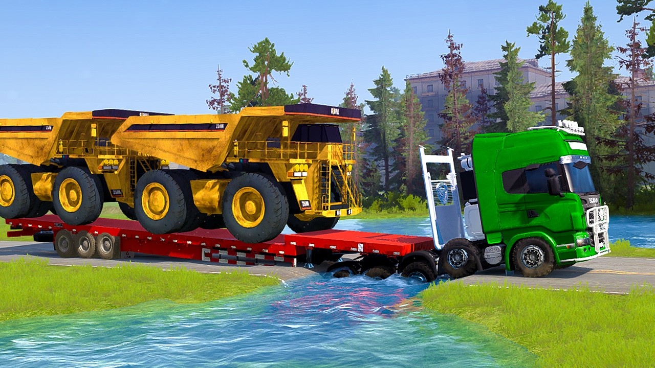 Spintires: Mudrunner | Big Truck Heavy Trailer Mud Wrestling Match