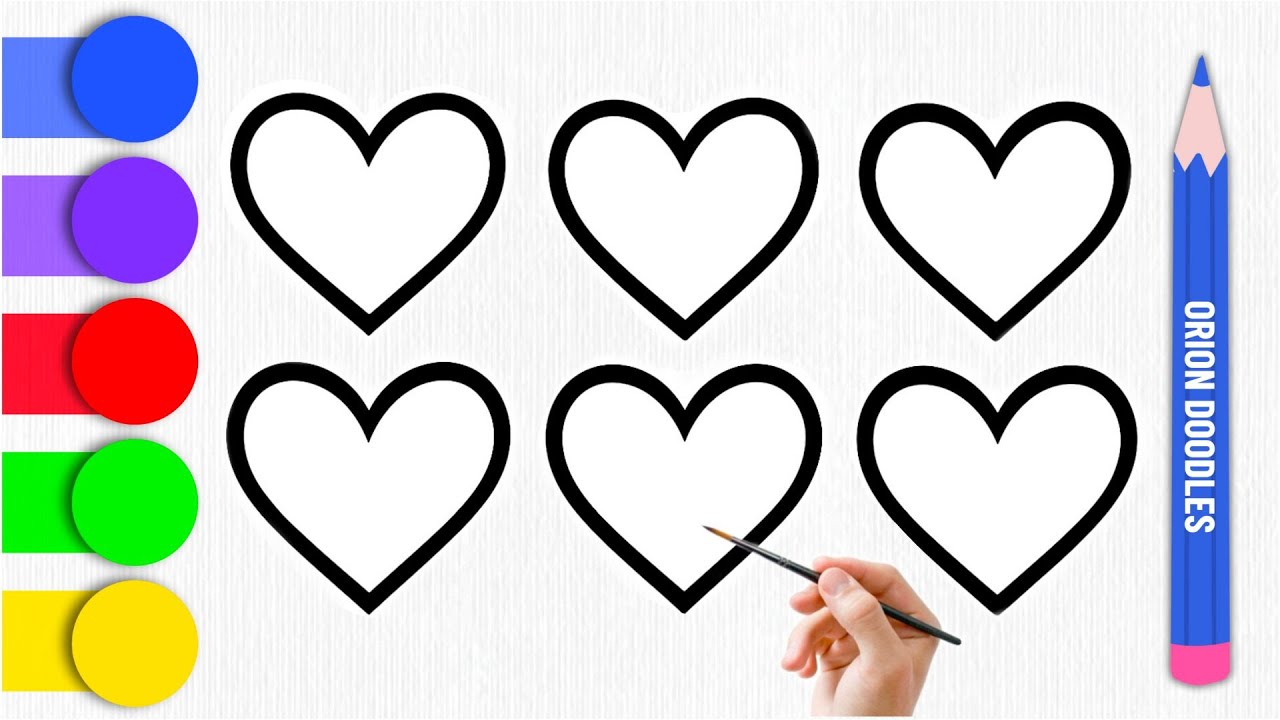 How to Draw and Color Hearts | Learn Colors for Kids