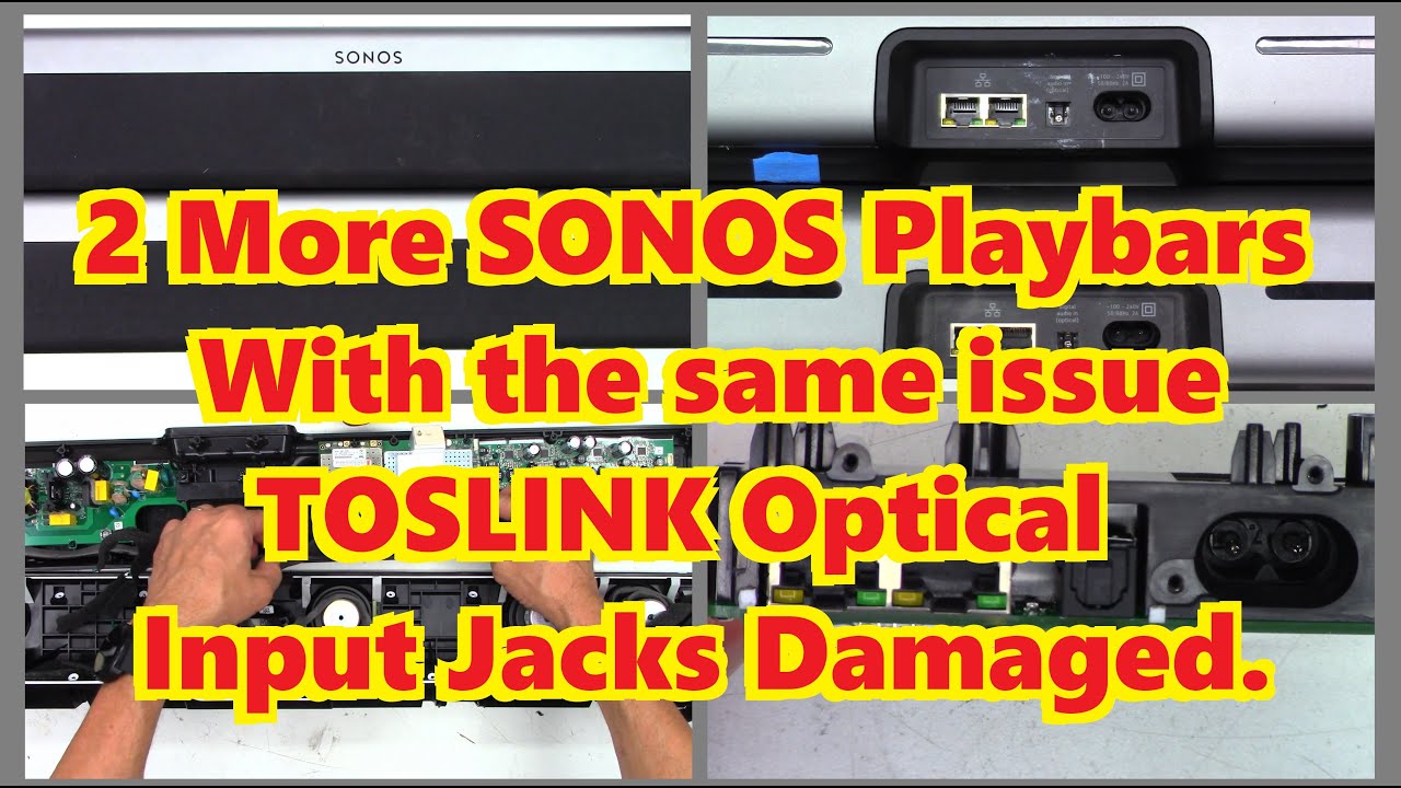 Саундбар SONOS Playbar (на самом деле их два) отправлен в ремонт. Оптические разъёмы Toslink повр...