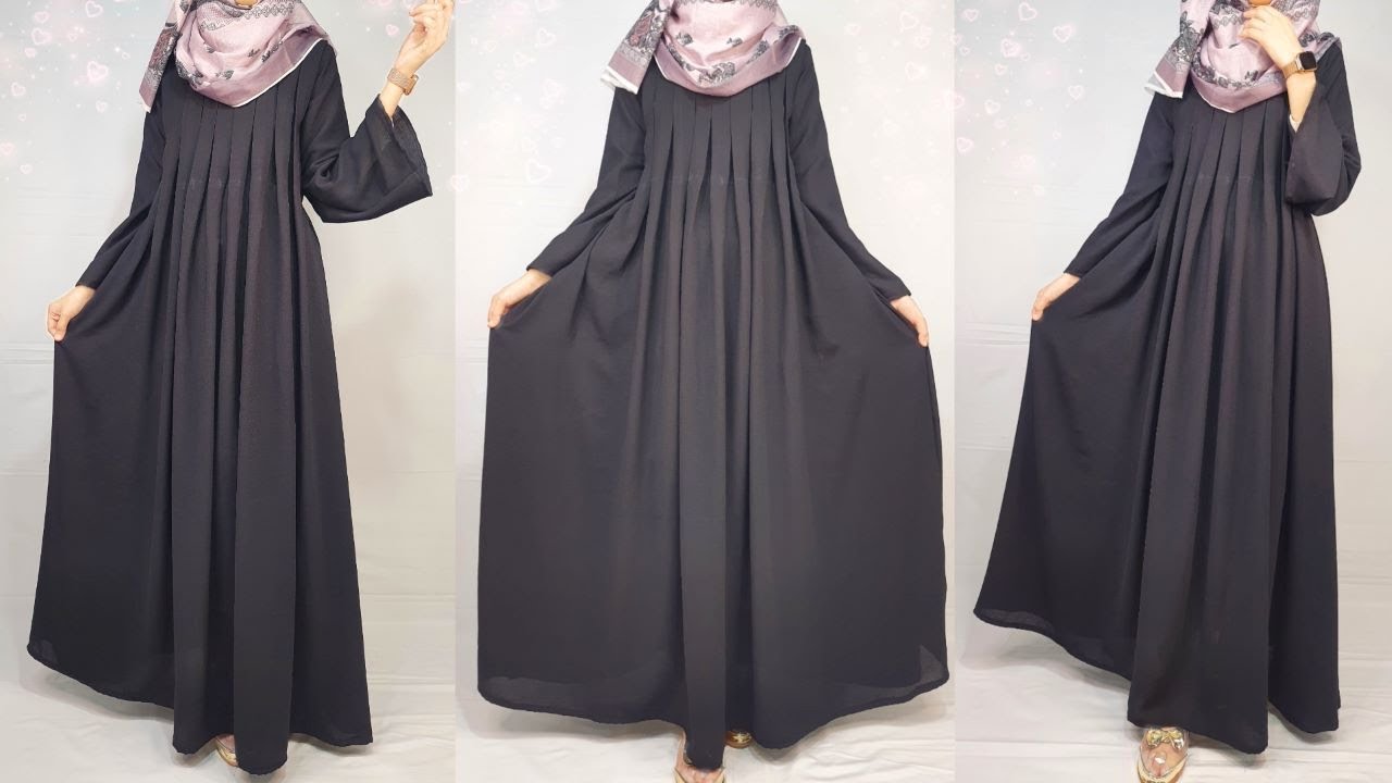 Trending Hijab Abaya cutting and stitching/ Dubai style Abaya/ Pintucks Abaya cutting and stitching