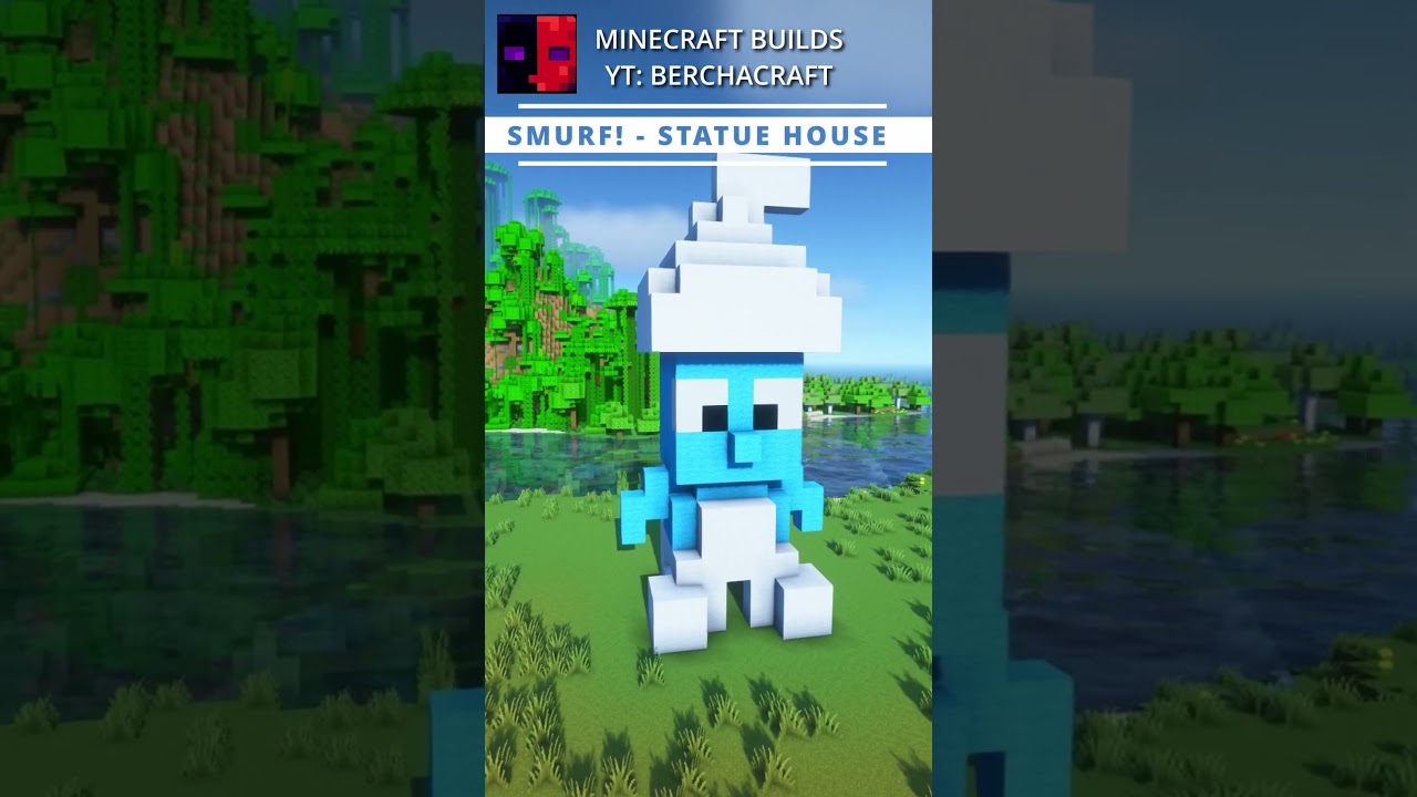 Minecraft: Cute SMURF Statue House