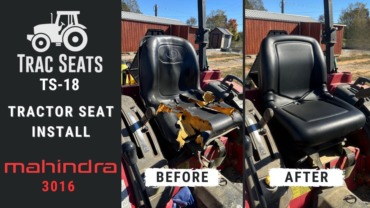Trac Seats TS-18 Replacement Tractor Seat Install - Mahindra 3016